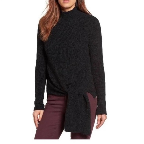 Halogen Sweaters - Halogen black mock turtleneck side tie sweater size small